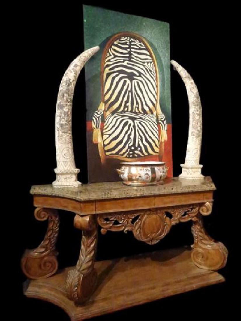 LARGE FRENCH EMPIRE STYLE WOOD CONSOLE TABLE, (1 of 7)