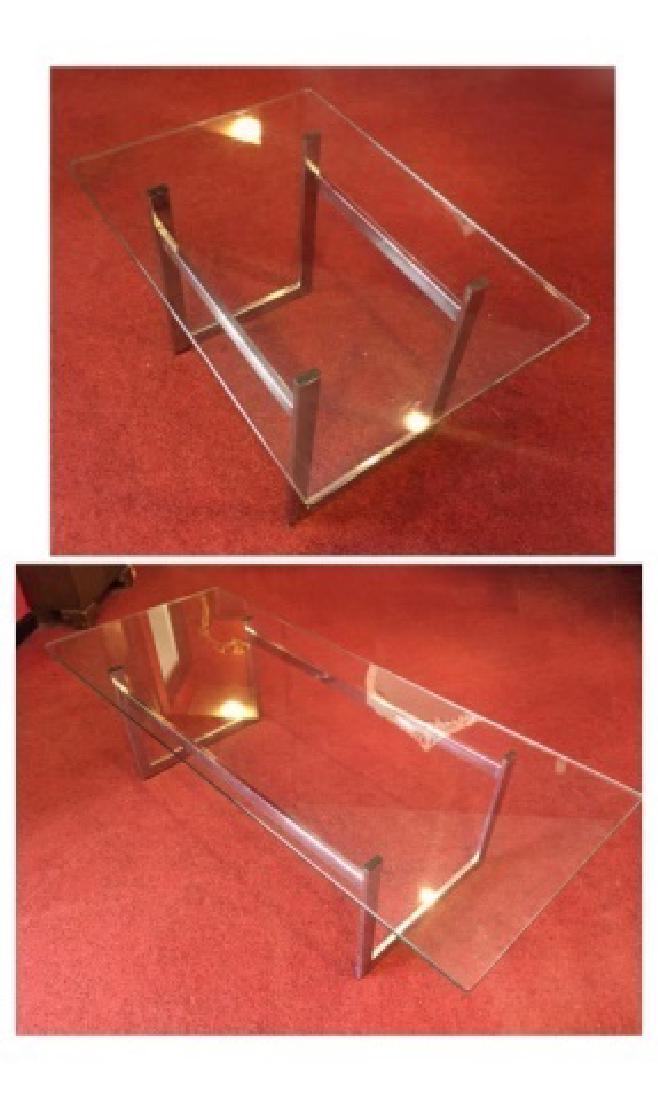 2 PC MODERN CHROME COFFEE AND END TABLE SET, CHROME (1 of 9)