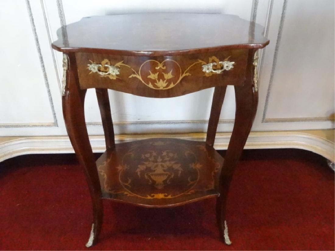 LOUIS XV STYLE MARQUETRY TABLE, GILT METAL MOUNTS, VERY (1 of 8)