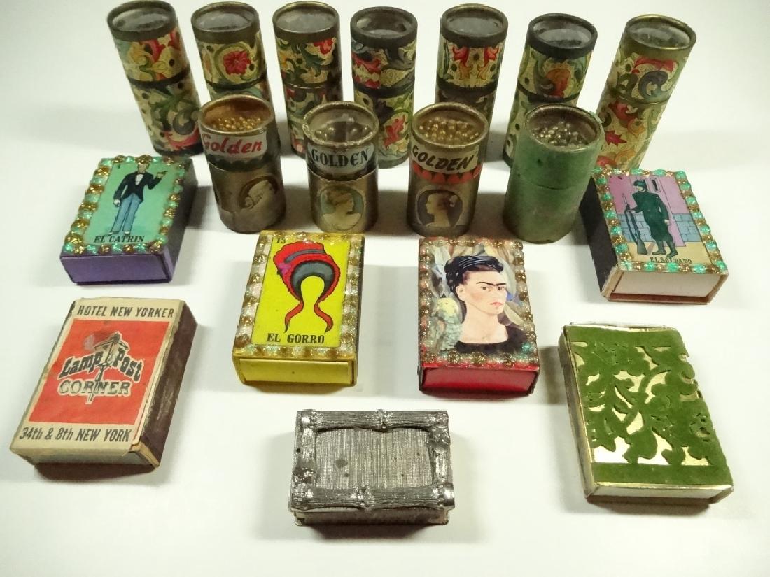18 PC VINTAGE MATCHBOOKS, SOME WITH MATCHES, INCLUDES: 18 PC VINTAGE MATCHBOOKS, SOME WITH MATCHES, INCLUDES LAMP POST CORNER @ HOTEL NEW YORKER, FRIDA KAHLO, GOLDEN CAMEOS & MORE, SKU189, SKU189