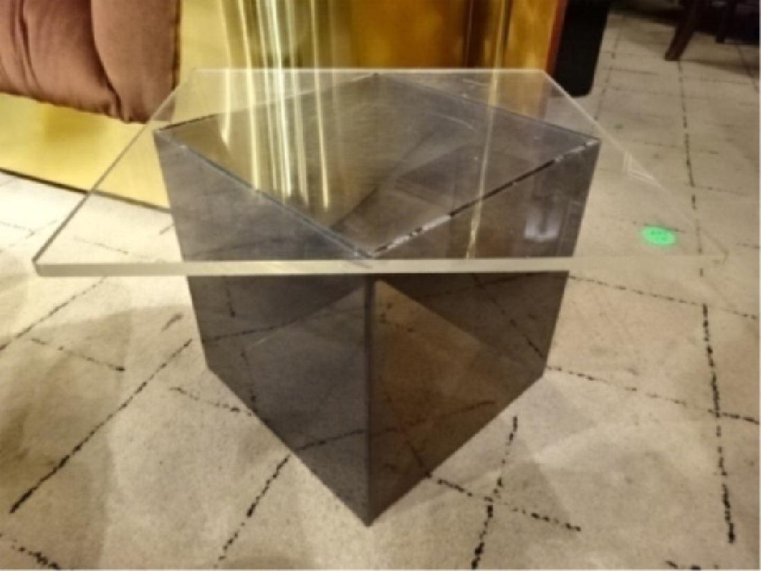 1970'S CLEAR AND SMOKE ACRYLIC LOW SIDE TABLE, VERY (1 of 4)
