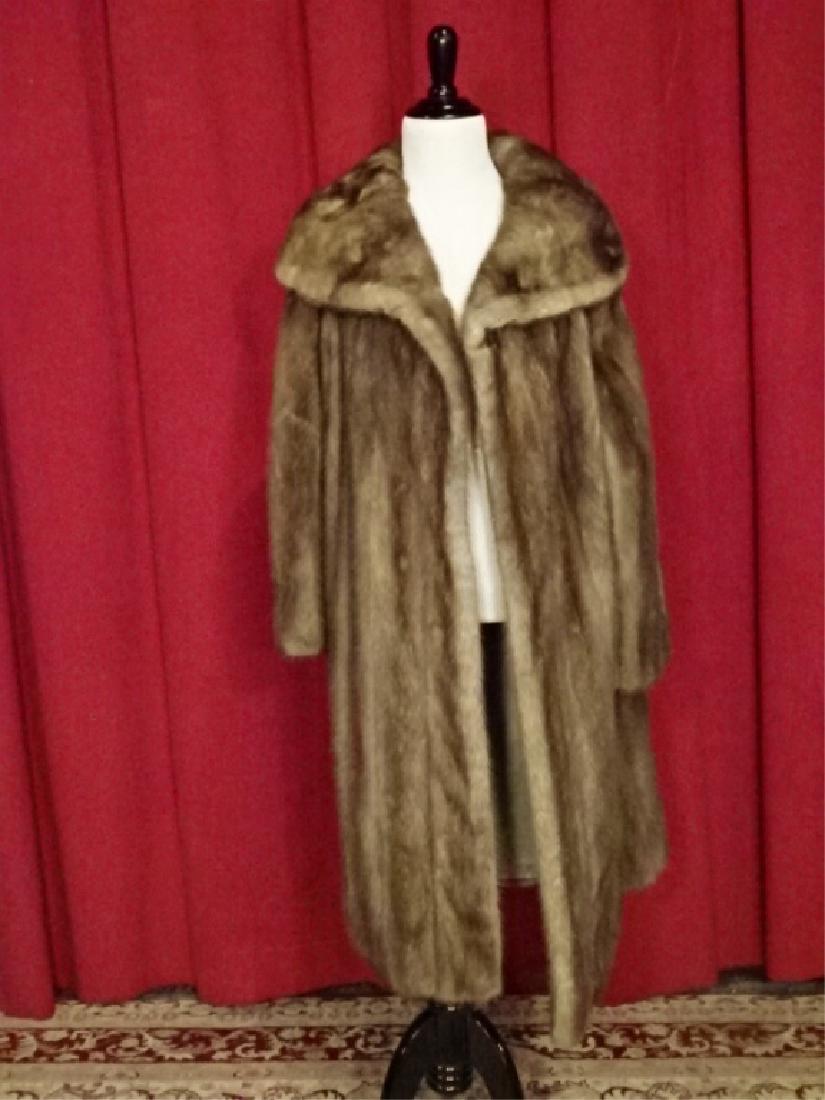 SILVER MINK FUR COAT, CIRCA 1960's, MEDIUM / SMALL, (1 of 4)
