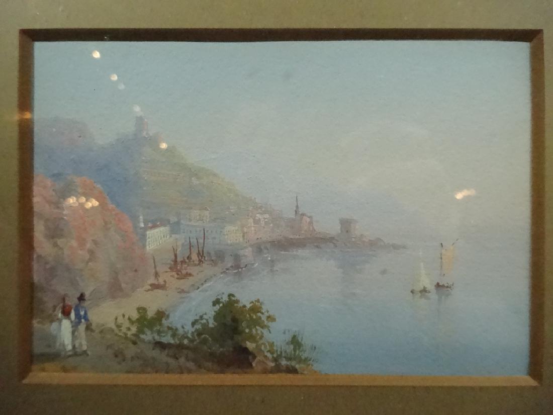 SMALL FRAMED PAINTING, COASTAL SCENE, IMAGE SIZE APPROX (1 of 5)