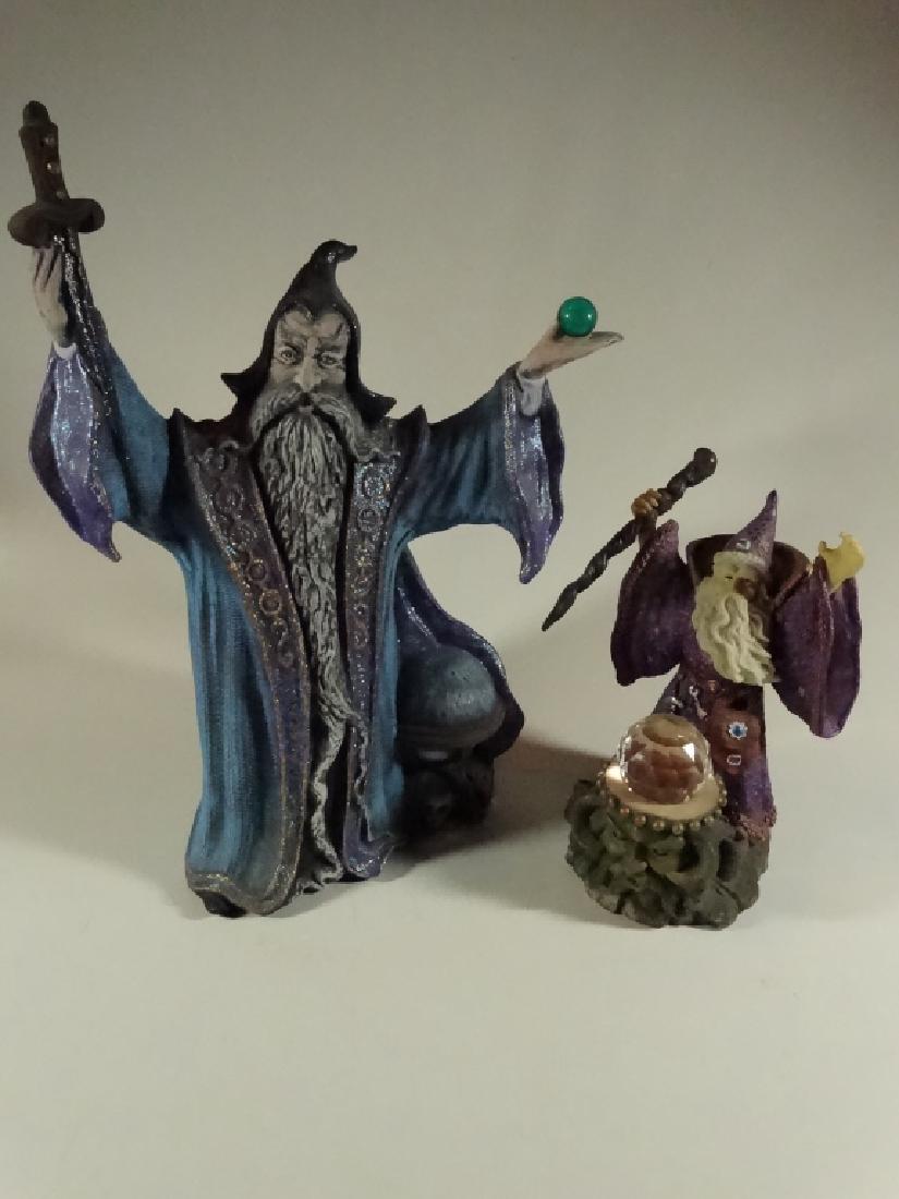 2 WIZARD FIGURINES, PAINTED COMPOSITION, ONE IS 12"H (1 of 5)