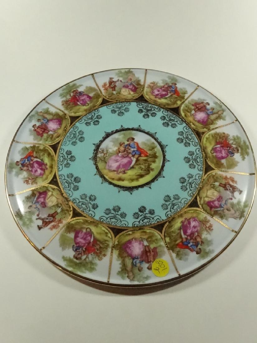 HUTSCHENREUTHER PORCELAIN CAKE PLATE, WITH COURTING (1 of 4)