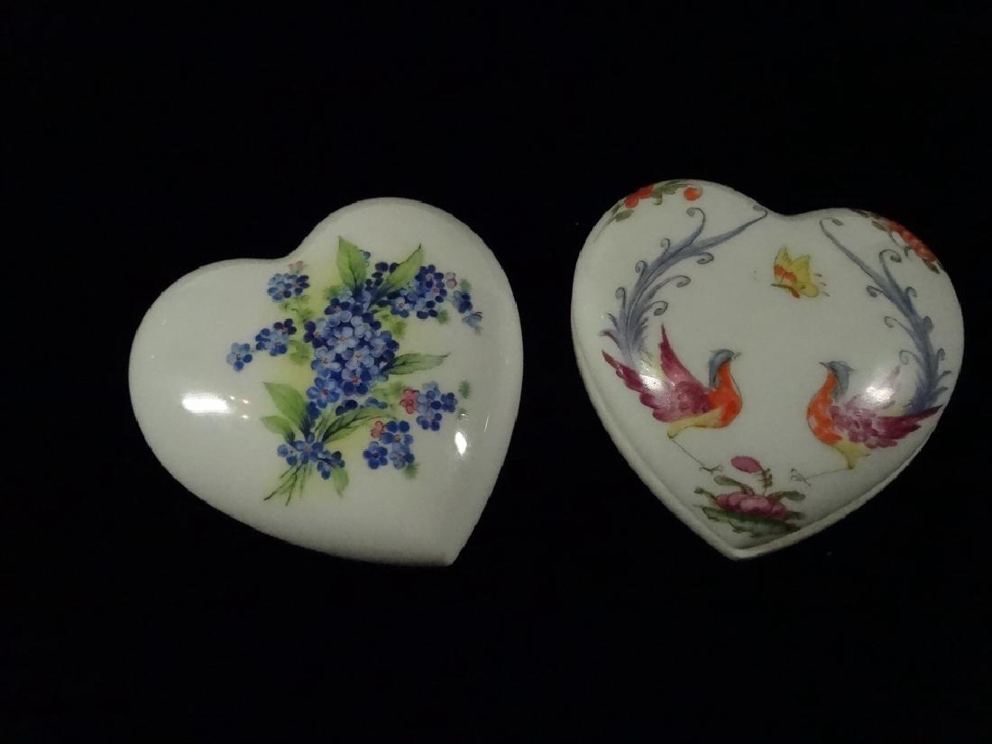 2 CHAMART LIMOGES FRANCE PORCELAIN HEART BOXES WITH (1 of 4)