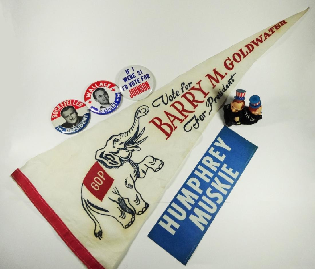 7 PC ASSORTED PRESIDENTIAL CAMPAIGN POLITICAL ITEMS, (1 of 10)