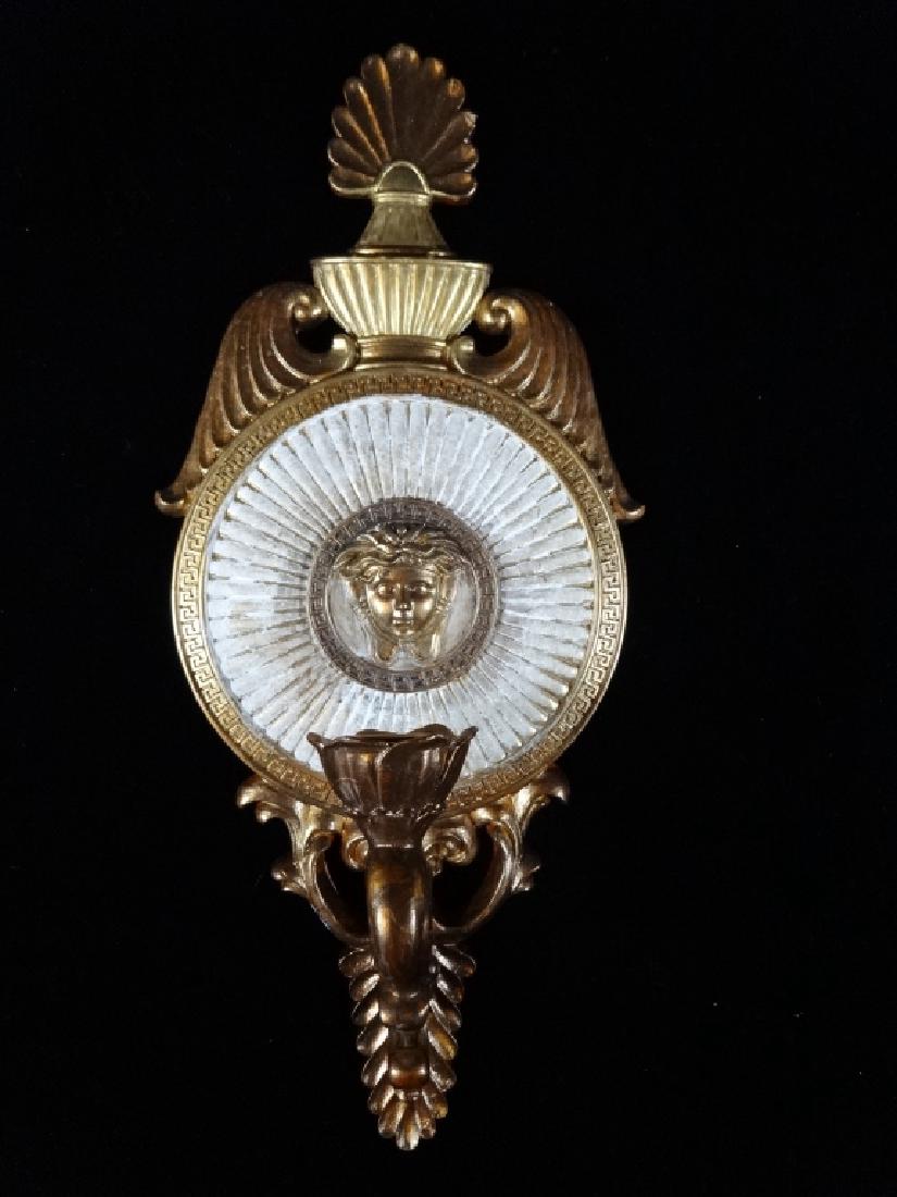 VERSACE STYLE MEDUSA WALL SCONCE, ONE LIGHT, 15" X 5", (1 of 4)