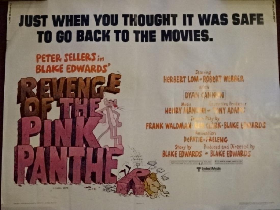 1978 ORIGINAL REVENGE OF THE PINK PANTHER MOVIE POSTER,: 1978 ORIGINAL REVENGE OF THE PINK PANTHER MOVIE POSTER, VERY GOOD CONDITION WITH NO CREASES, MINOR WEAR TO EDGES, 28" X 22", SKU5215