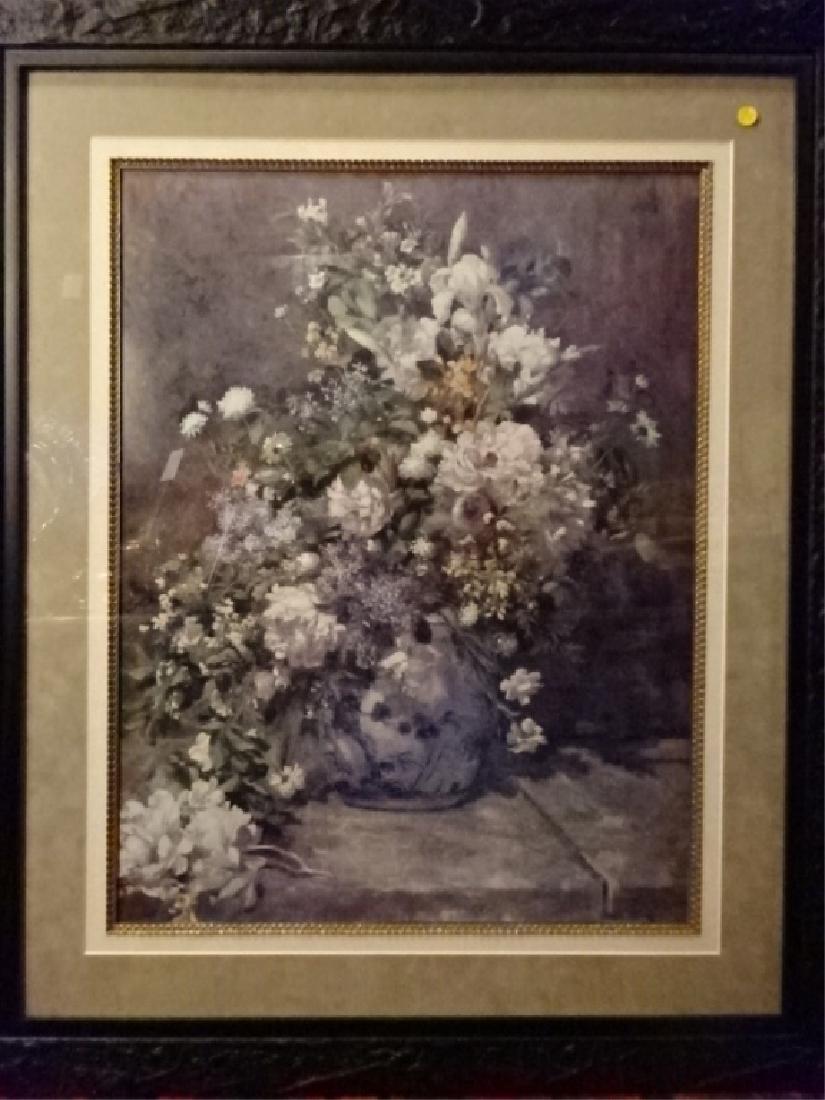 LARGE FRAMED FLORAL PRINT, MATTED AND FRAMED, FRAMED (1 of 4)