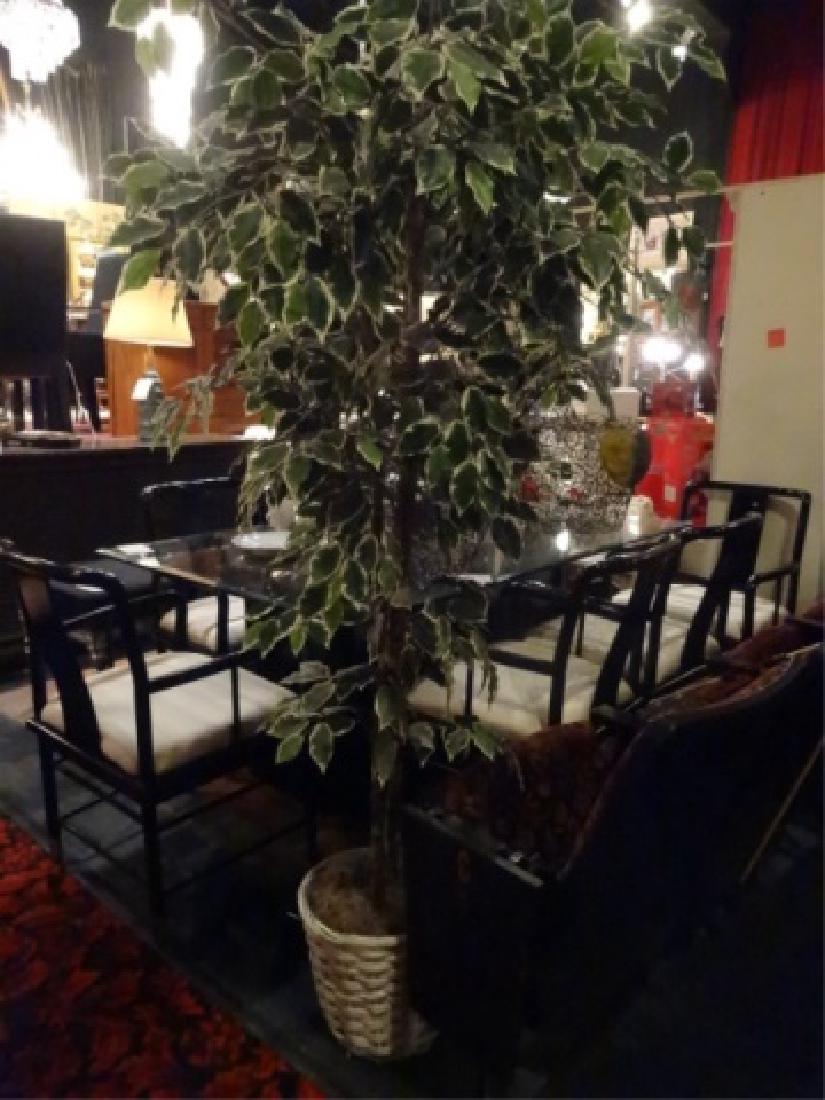 FAUX TREE IN WHITE WICKER PLANTER, APPROX 6.5'H, (1 of 5)