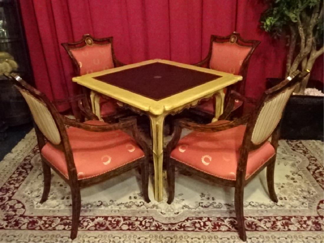 MINTON SPIDELL CASINO GAMES TABLE WITH 4 ARMCHAIRS, (1 of 11)