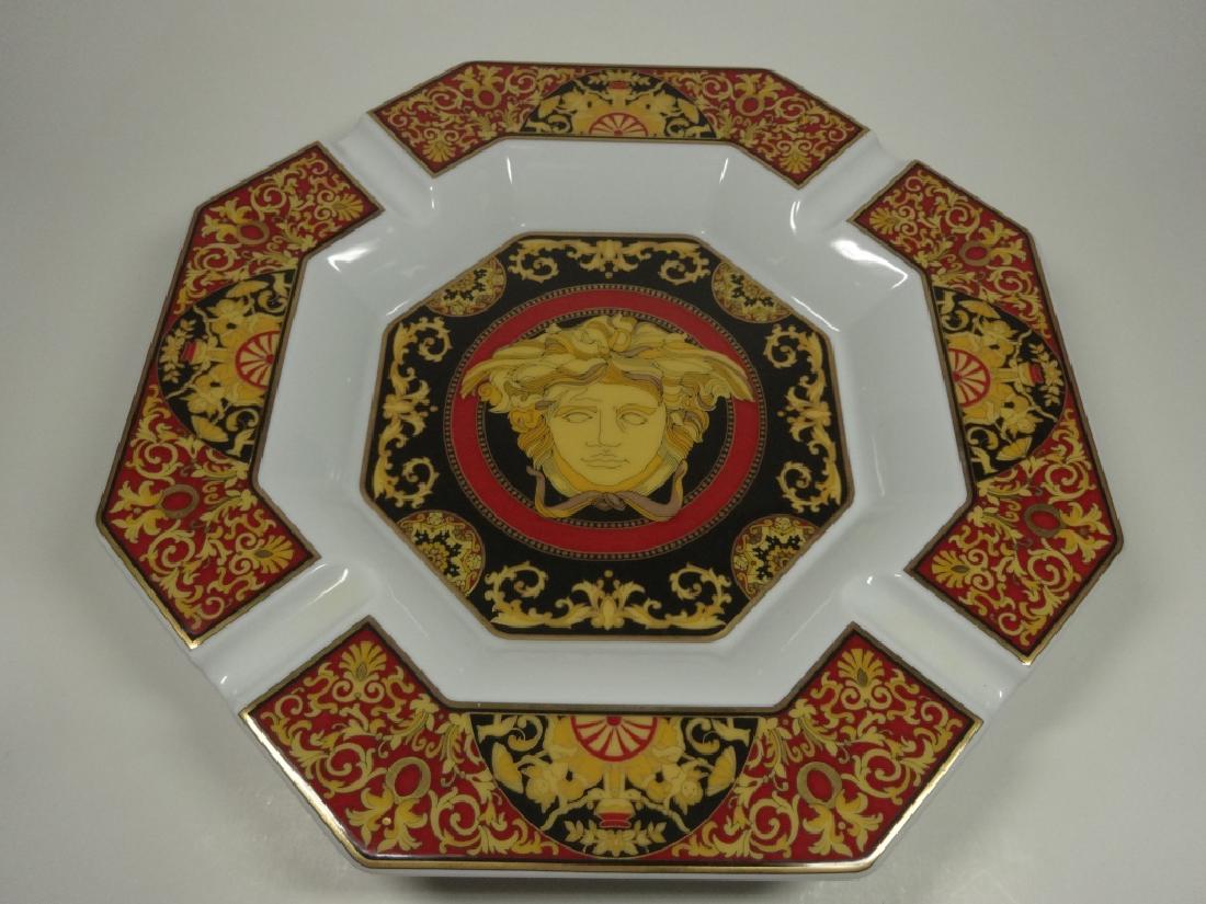 ROSENTHAL VERSACE MEDUSA ASHTRAY, RED, CIGAR SIZE,