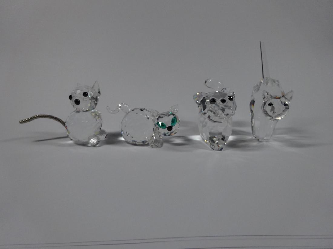 4 PC CRYSTAL CAT FIGURINES, INCLUDES 2 WITH SWAROVSKI (1 of 7)