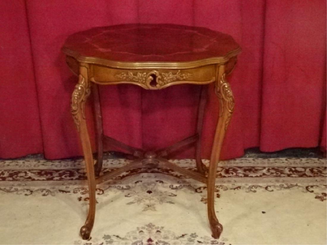 LOUIS XV STYLE MARQUETRY TABLE, INLAID FLORAL AND (1 of 5)