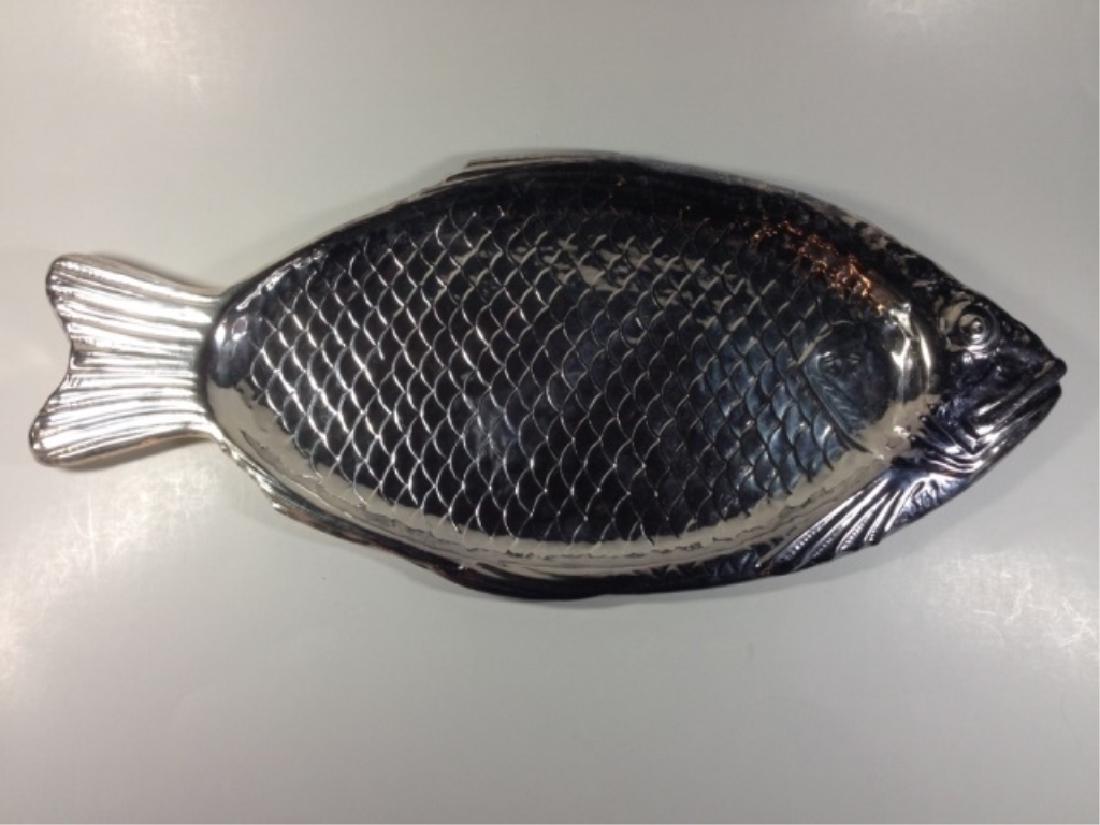 REED & BARTON FISH SHAPED PLATTER, SILVERPLATE, APPROX (1 of 5)
