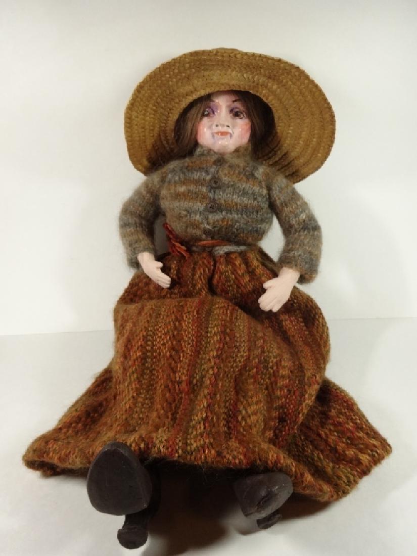 LARGE HANDMADE DOLL WITH KNITTED DRESS, SIGNED GLORIA (1 of 9)