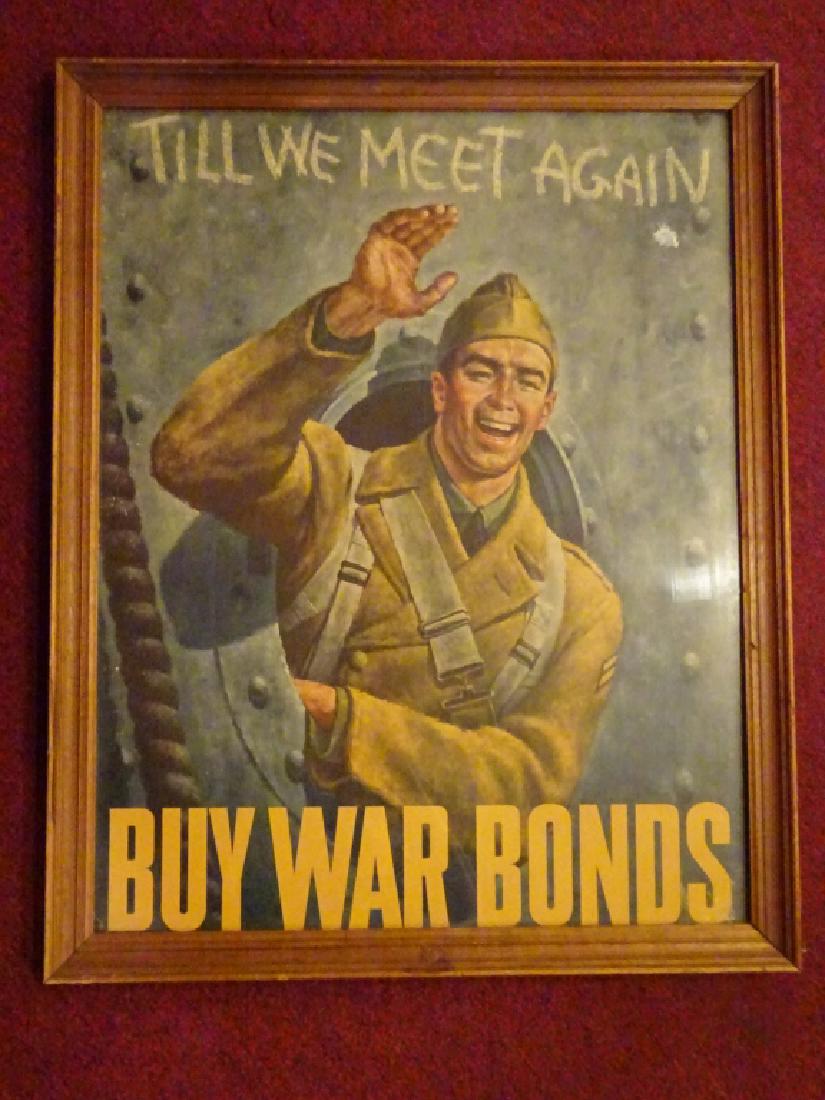 1940's JOSEPH HIRSCH WAR BONDS POSTER, TILL WE MEET (1 of 5)