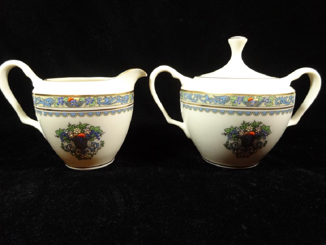 2 PC LENOX PORCELAIN CREAMER & SUGAR WITH LID, AUTUMN (1 of 5)