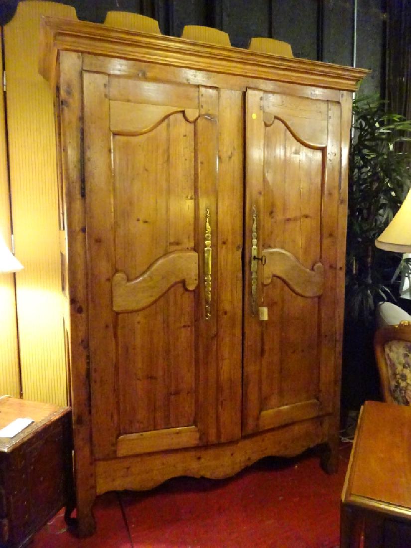 ANTIQUE FRENCH COUNTRY PINE ARMOIRE, 19TH C., WOOD (1 of 9)