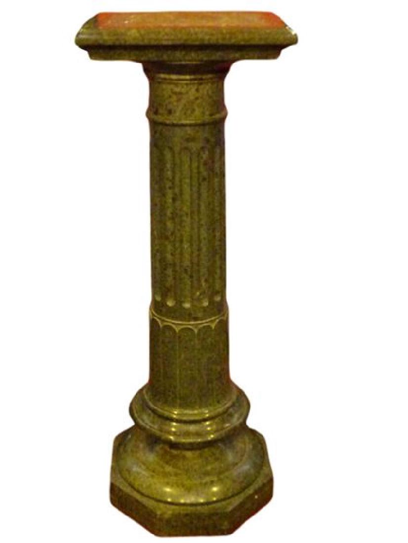 GREEN MARBLE PEDESTAL, CLASSICAL COLUMN, 4 PIECE (1 of 5)