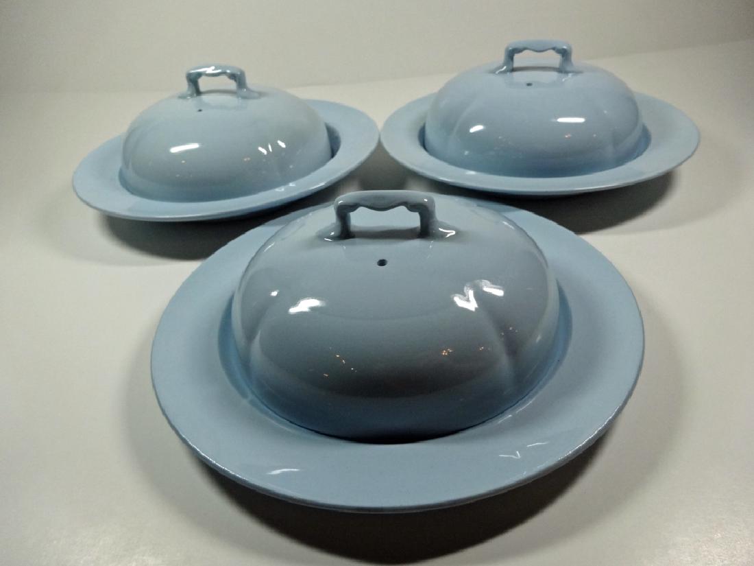 6 PC BLUE GLAZED POTTERY SERVEWARE, INCLUDES 2 BOWLS (1 of 4)