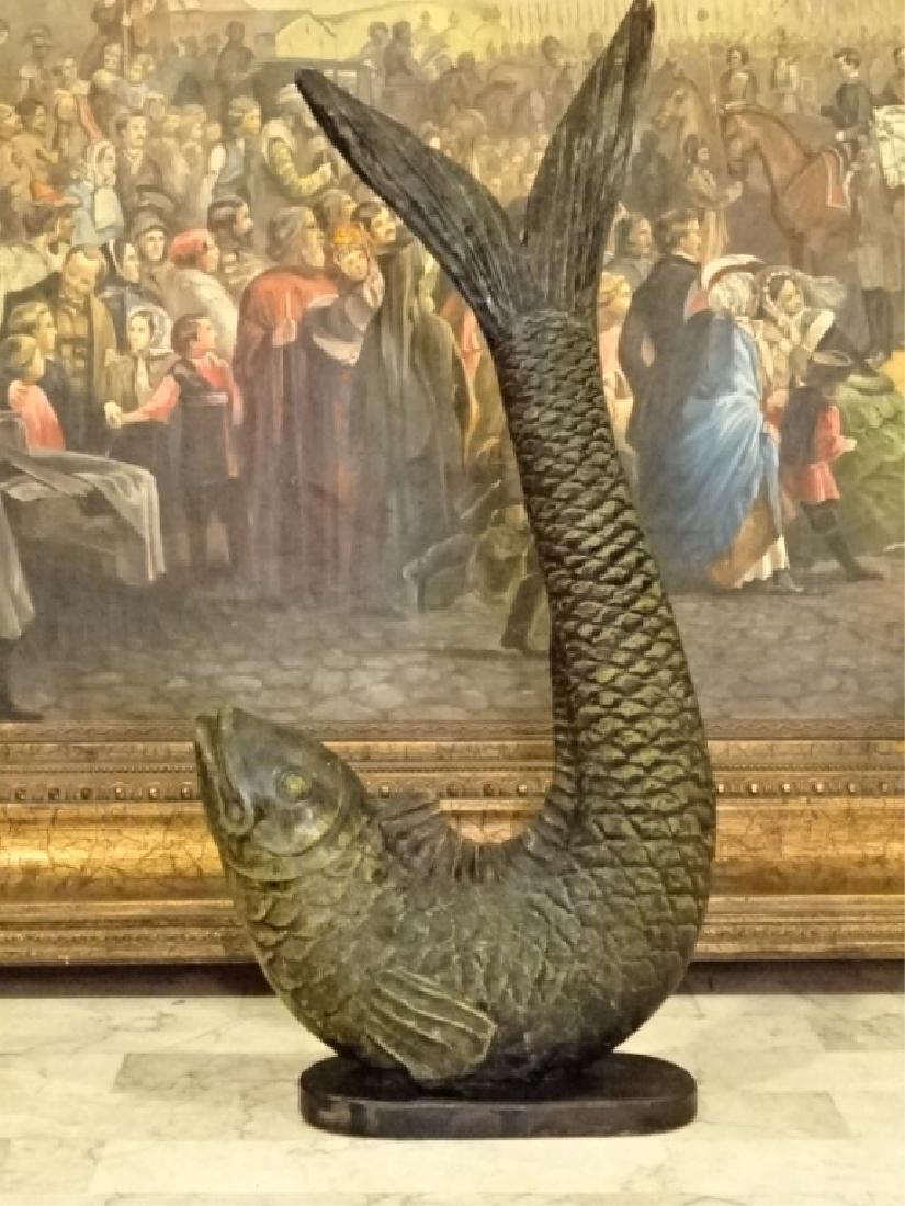 LARGE AUSTIN PRODUCTS FISH SCULPTURE BY GAKUTEI, BRONZE (1 of 5)