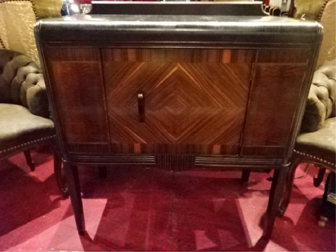 1930's ART DECO INLAID CABINET, INLAID WOODS, VERY GOOD (1 of 9)