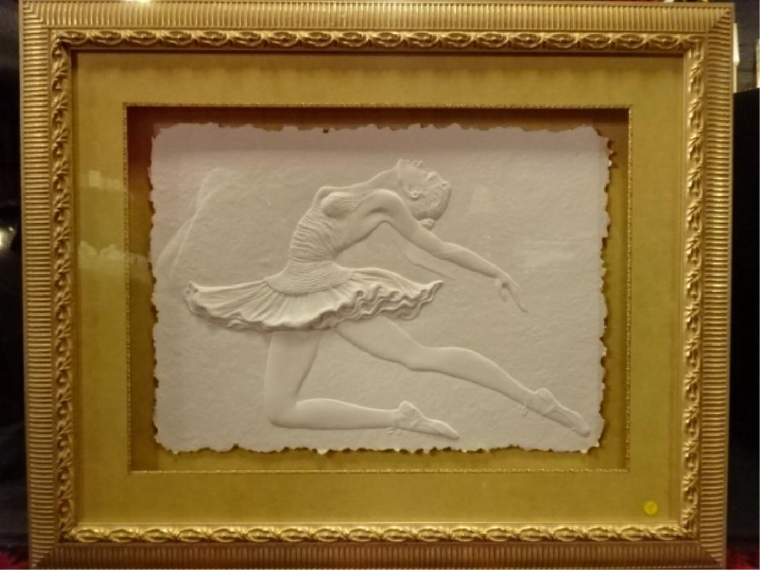 EMBOSSED CAST PAPER BAS RELIEF SCULPTURE, BALLERINA, (1 of 7)
