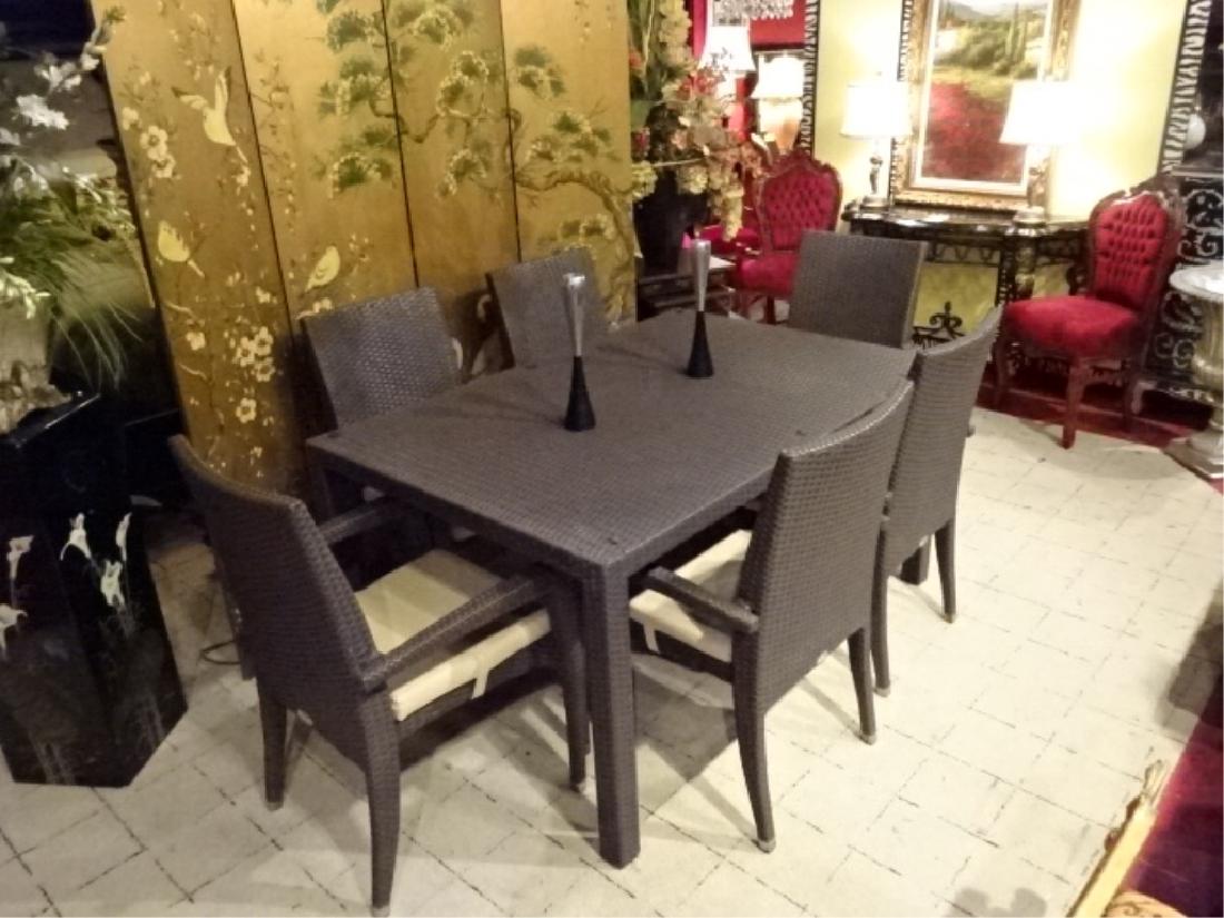 JAAVAN PATIO 7 PC DINING TABLE AND 6 ARMCHAIRS, HIGH (1 of 7)