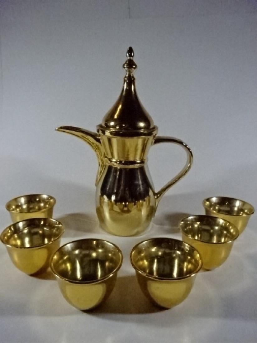 7 PC GOLD PORCELAIN DEMI TASSE SERVICE, INCLUDES COFFEE (1 of 4)