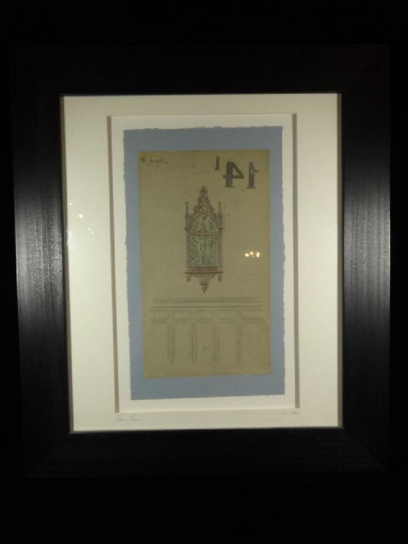 ANTIQUE ARCHITECTURAL DRAWING, CIRCA 1900, ROUEN, (1 of 10)