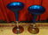 2 MODERN HYDRAULIC BARSTOOLS, BLUE MOULDED TOP, CHROME - 7