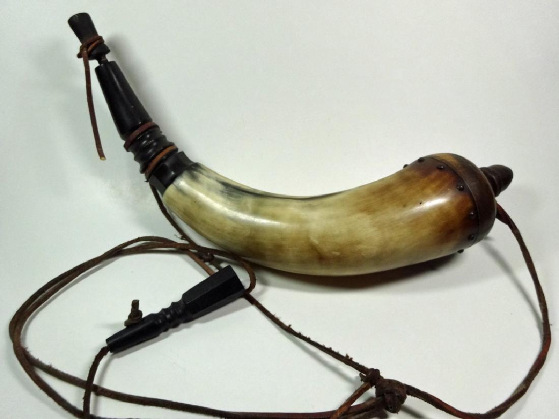 POWDER HORN WITH STRAP, DOES NOT OPEN, APPROX 12.5"L (1 of 6)