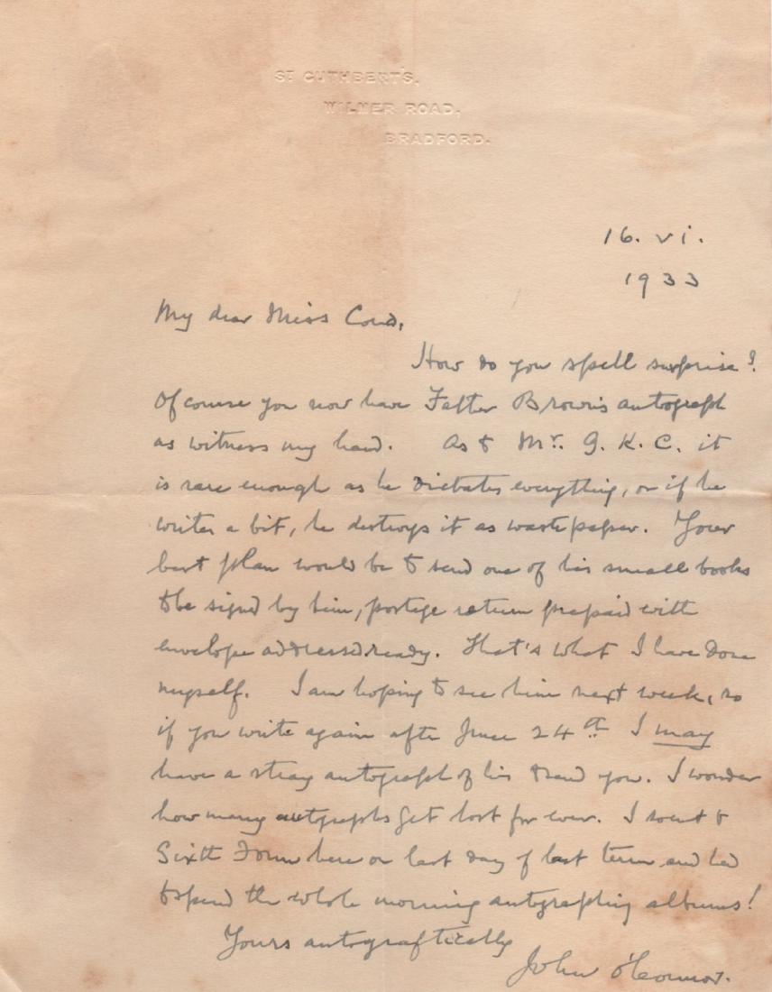 FATHER BROWN: John Monsignor O'Connor (1870-1952) Irish (1 of 2)