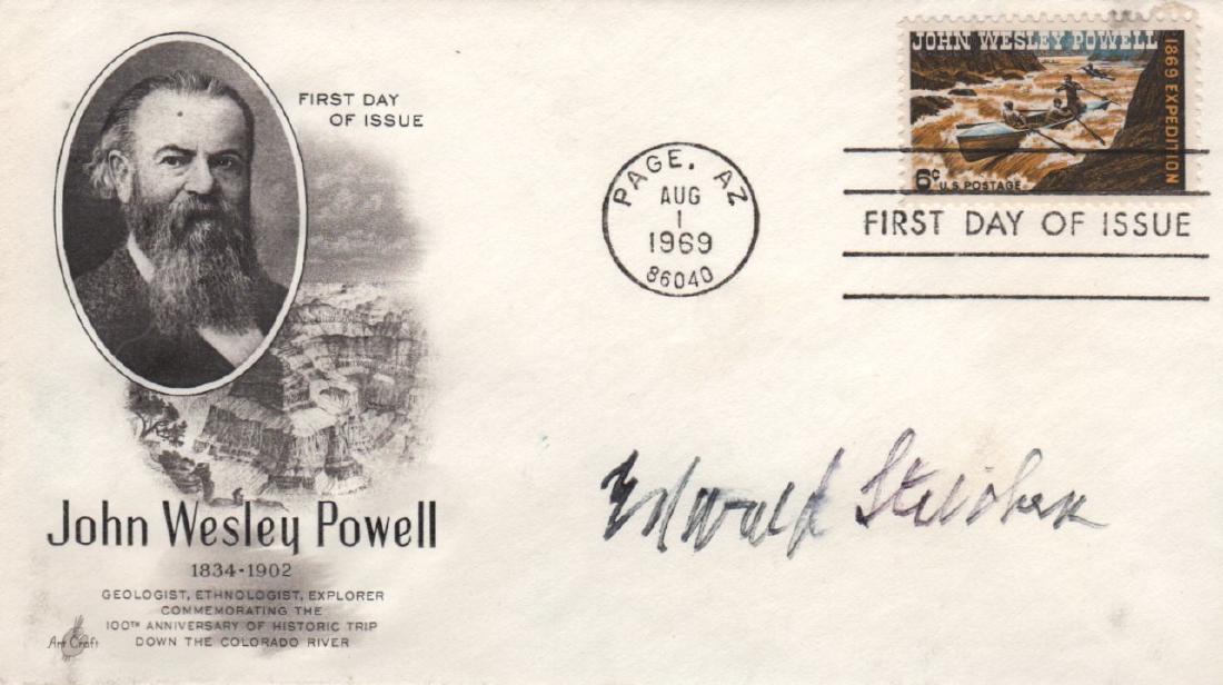 STEICHEN EDWARD: (1879-1973) Luxembourgish American: STEICHEN EDWARD: (1879-1973) Luxembourgish American Photographer, a pioneer of modern fashion photographer. Signed First Day Cover issued in honour of John Wesley Powell to commemorate the 100th anniv