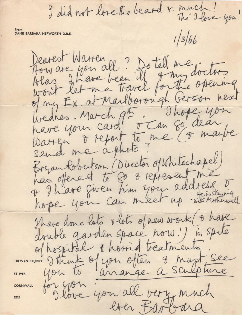 HEPWORTH BARBARA: (1903-1975) English Sculptor & (1 of 1)