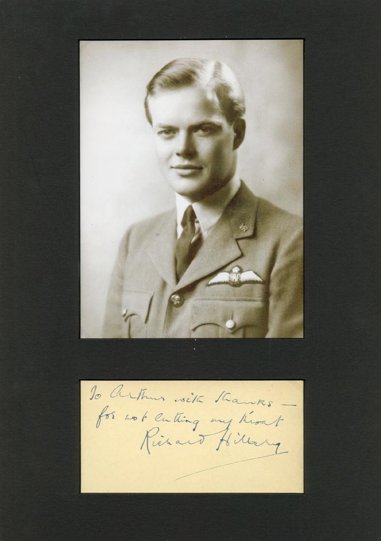 HILLARY RICHARD : (1919-1943): HILLARY RICHARD : (1919-1943) Flight Lieutenant Pilot of the Royal Air Force during WWII. Best known for his book The Last Enemy (1942) based upon his experiences during the Battle of Britain. Hillary