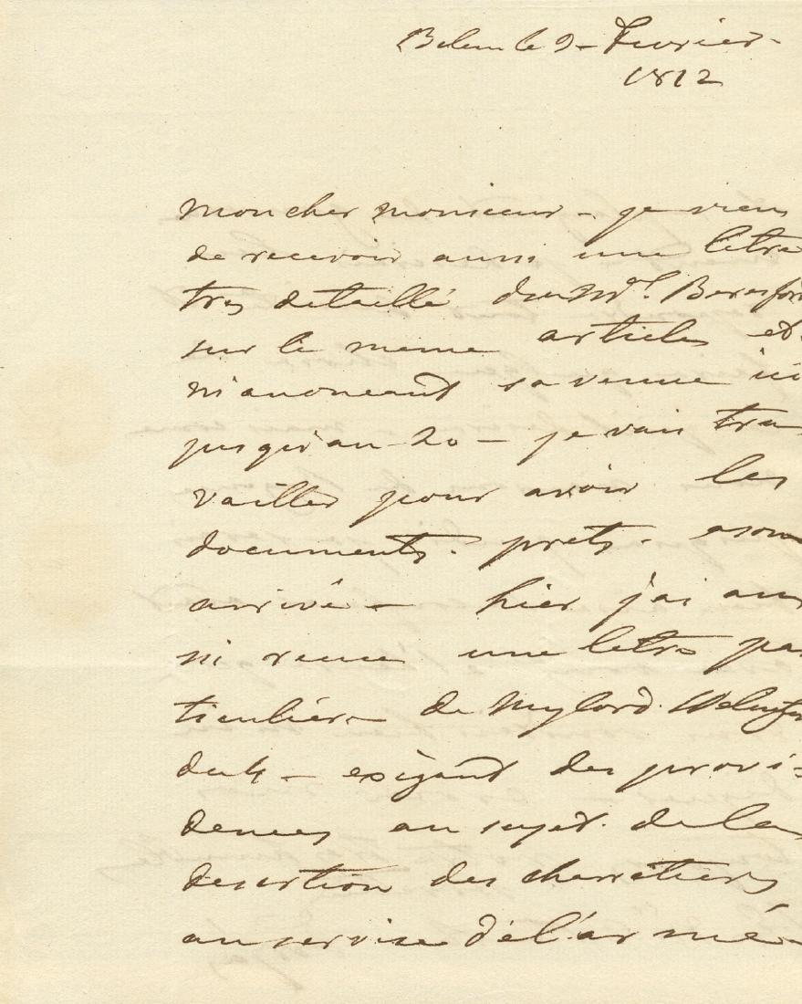 PEREIRA FORJAZ MIQUEL: (1769-1827): PEREIRA FORJAZ MIQUEL: (1769-1827) Portuguese General, 9th Count of Feira. A very interesting A.L.S., Forjaz two pages, 4to, Belem, Portugal, 9th February 1812, to British Ambassador, Charles Stuart,