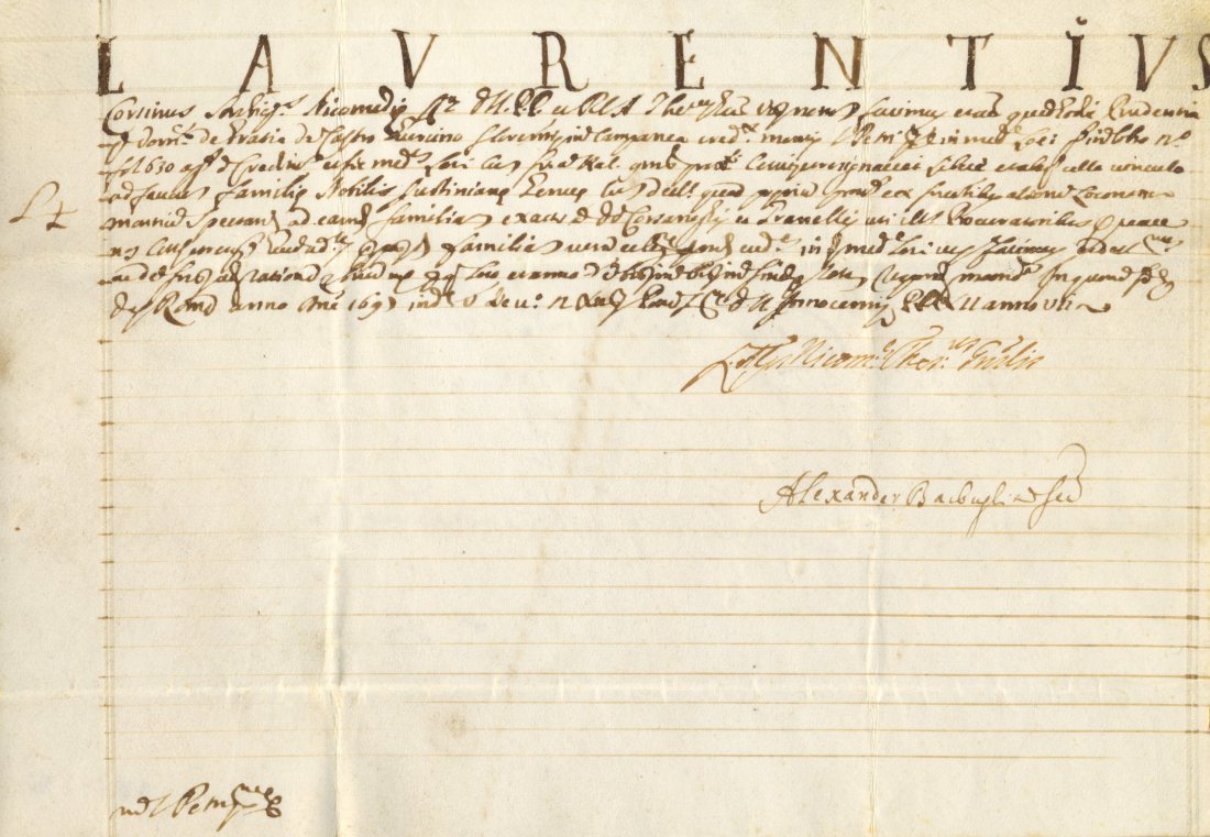 CLEMENT XII: (1652-1740): CLEMENT XII: (1652-1740) Pope of the Roman Catholic Church 1730-40. Clement XII started the construction of the Trevi Fountain. Rare L.S., `L.[orenzo] Arc[ivescovo] Nicome[dia]Â´, in his capacity as