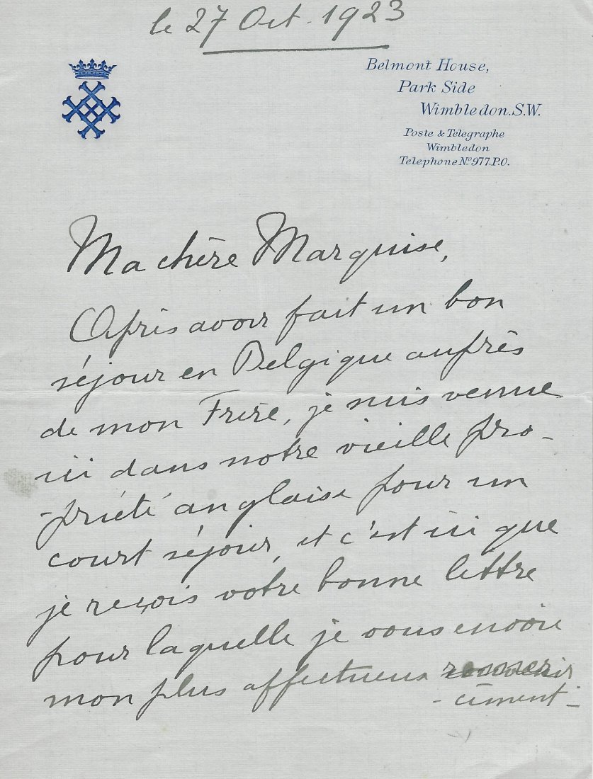 HENRIETTE OF BELGIUM: (1870-1948) (1 of 2)