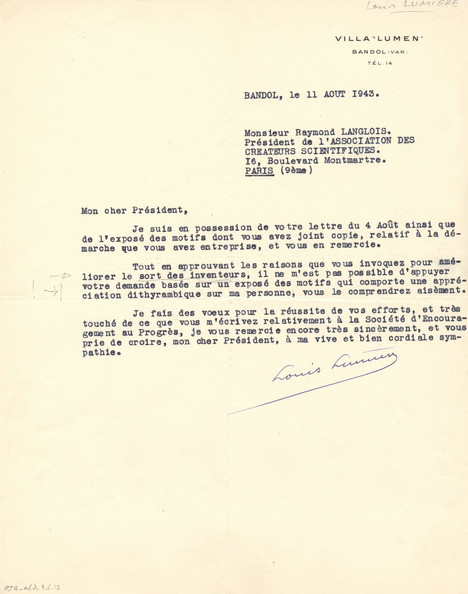 LUMIERE LOUIS: (1864-1948) (1 of 1)