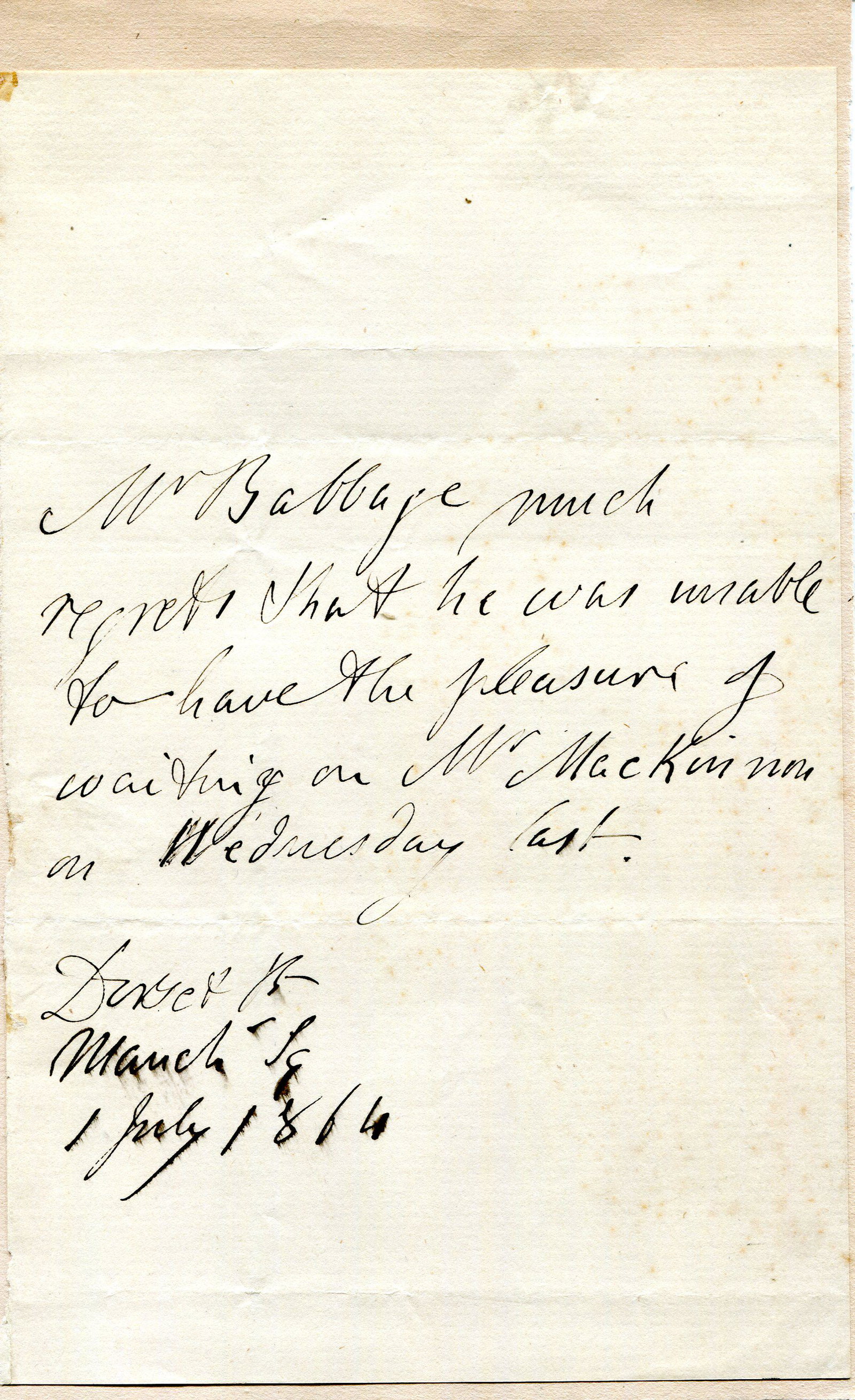 BABBAGE CHARLES: (1791-1871) (1 of 1)