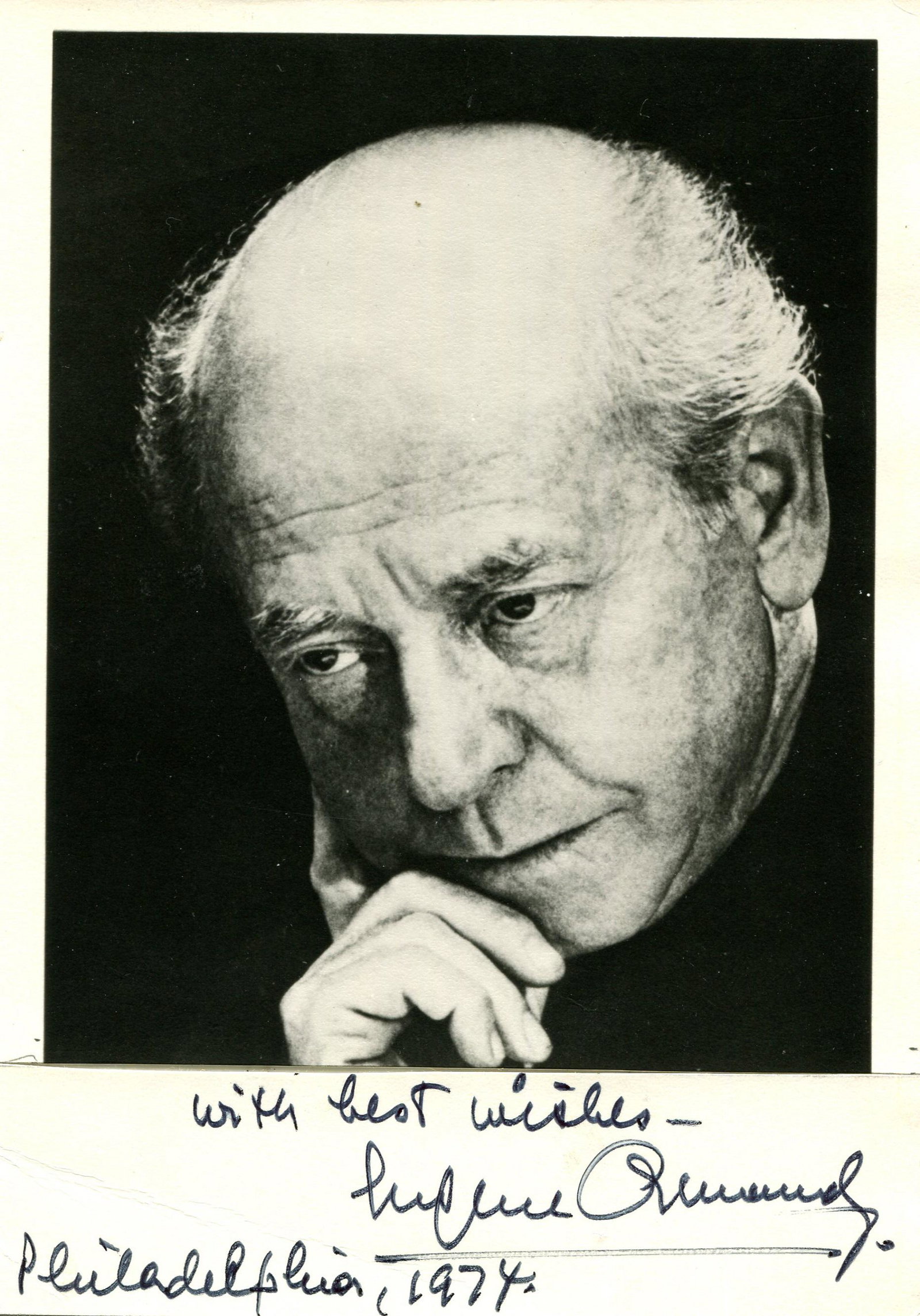 CONDUCTORS:: CONDUCTORS: A small and excellent selection of signed photographs by various renowned conductors, comprising BRUNO WALTER (1876-1962) German-born Conductor, Pianist and Composer. Widely considered one