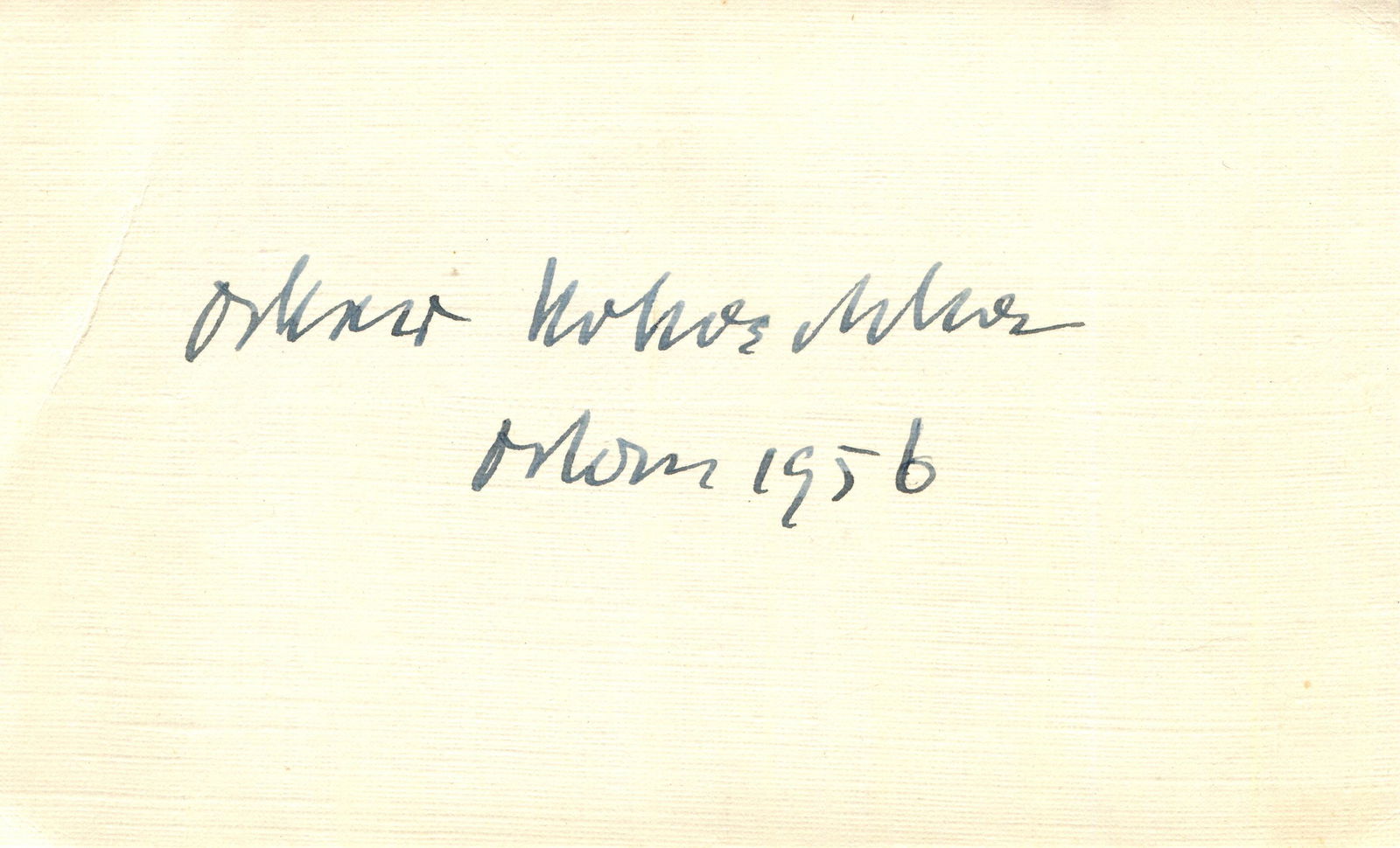 ARTISTS:: ARTISTS: Small selection of signed cards and pieces by various 20th century artists comprising Oskar Kokoschka (dated 1956 in his hand), Willem de Kooning (full signature), Larry Rivers and Damien Hir