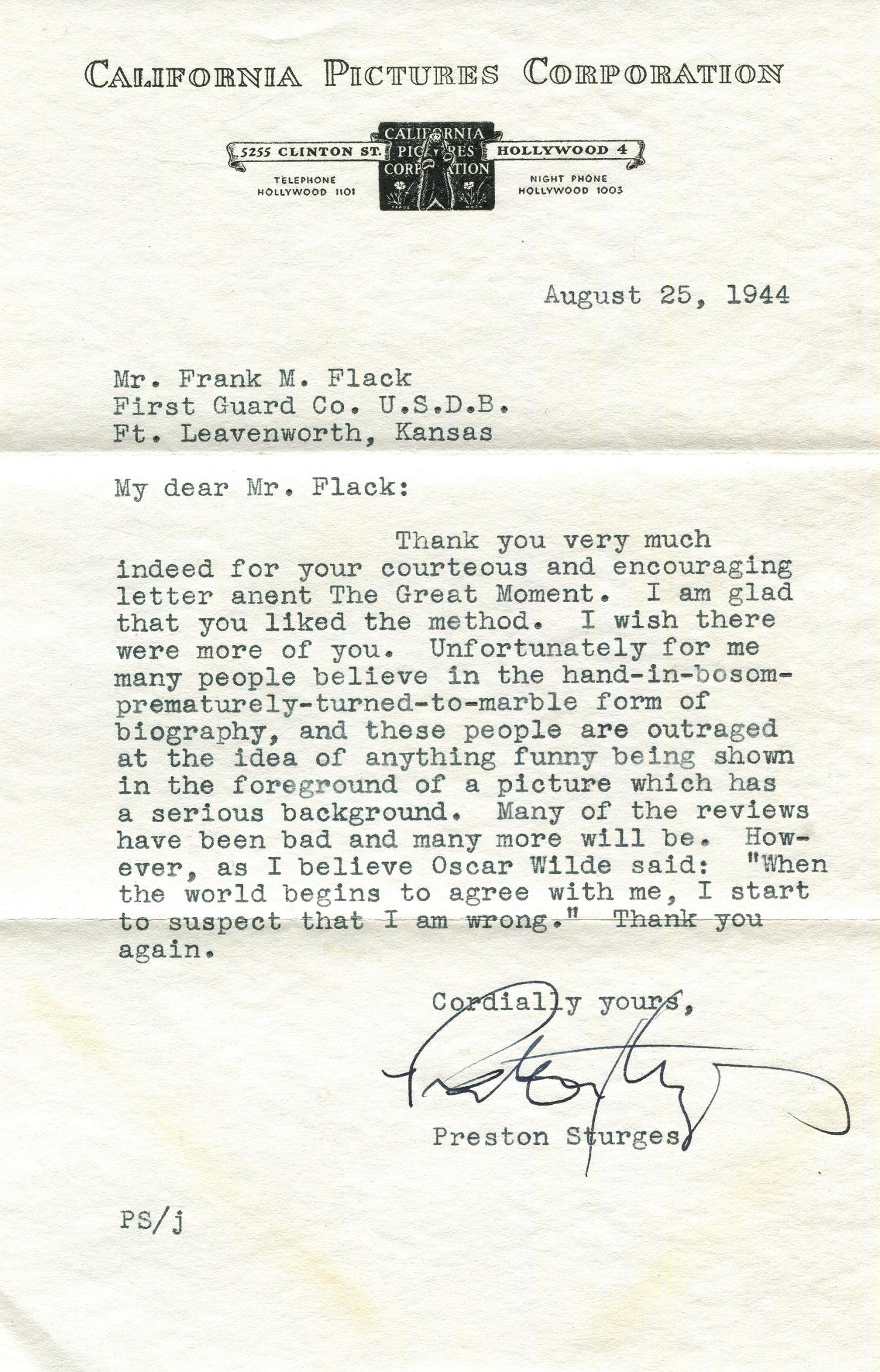 STURGES PRESTON: (1898-1959) (1 of 1)