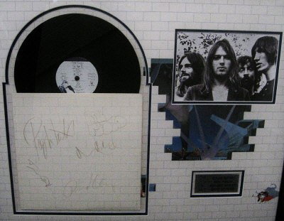 PINK FLOYD: Signed album record sleeve for The Wal: PINK FLOYD: Signed album record sleeve for The Wall by four members of the English Rock band individually, Roger Waters, Nick Mason, Richard Wright and David Gilmour. All have signed the sleeve in ink