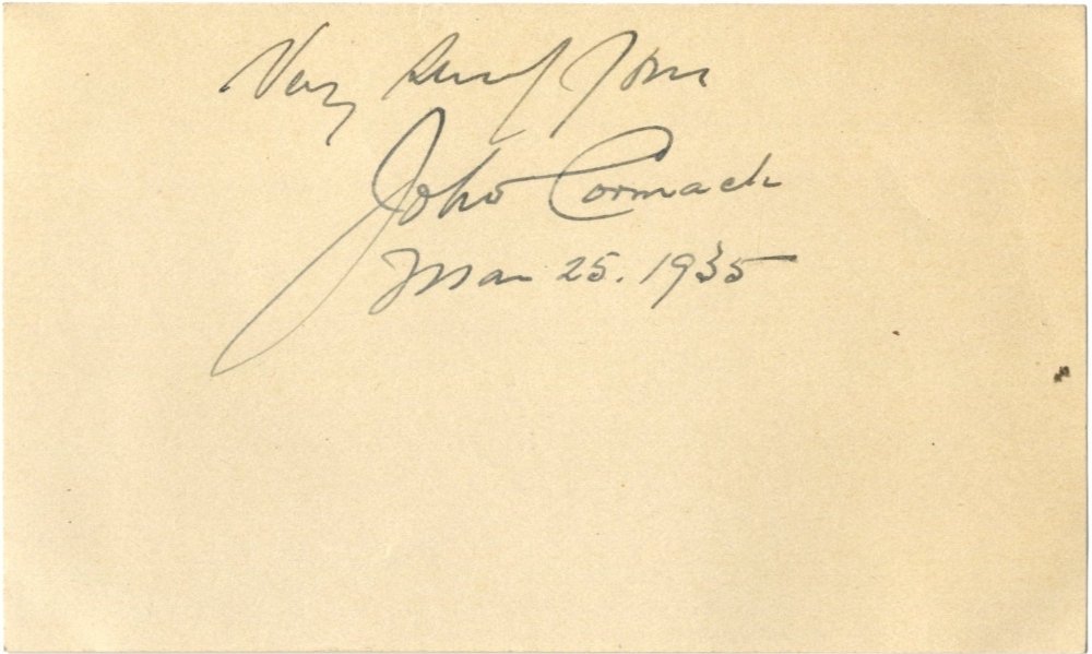 CLASSICAL MUSIC: Small selection of vintage signed: CLASSICAL MUSIC: Small selection of vintage signed cards and a few pieces by various classical musicians etc., including John McCormack, Jascha Heifetz, Leopold Stokowski, Eugene Ormandy, Fritz Reiner