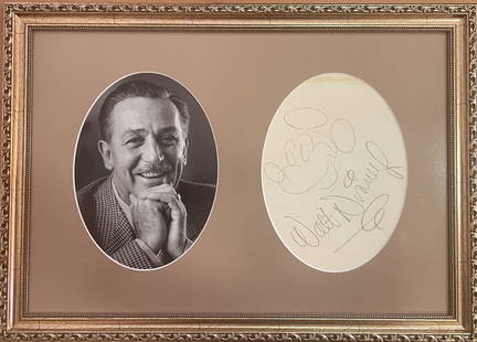 DISNEY WALT: (1901-1966): DISNEY WALT: (1901-1966) American animator, Academy Award winner. An excellent, original pencil drawing signed by Walt Disney, one page, 4to, n.p. (Burbank. California), n.d. (1940s). Disney has execu