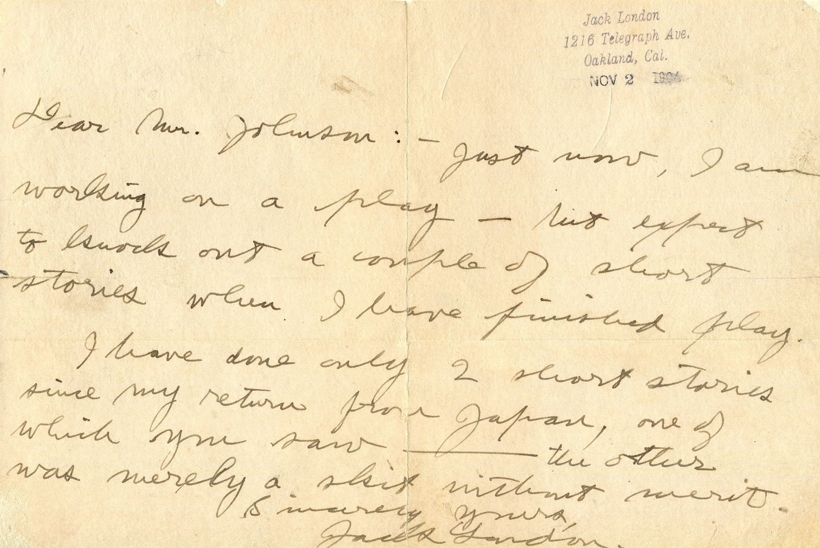 LONDON JACK: (1876-1916) (1 of 1)